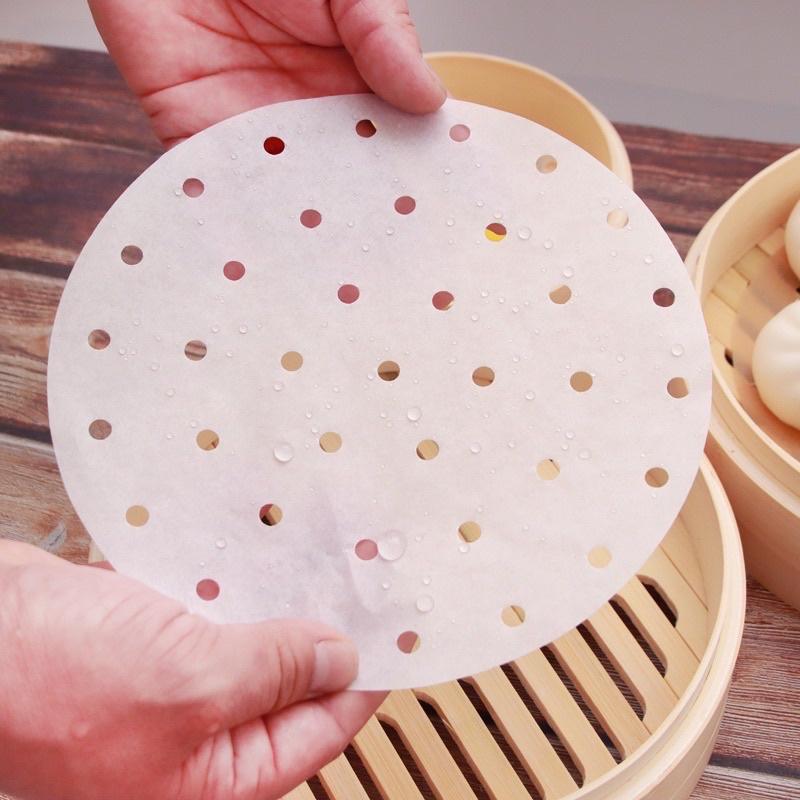Set 100 Tờ Giấy Nến Tròn Đục Lỗ Dùng Lót Xửng Hấp Và Nồi Chiên Không Dầu ANHOME Tiện Lọi Giá Rẻ