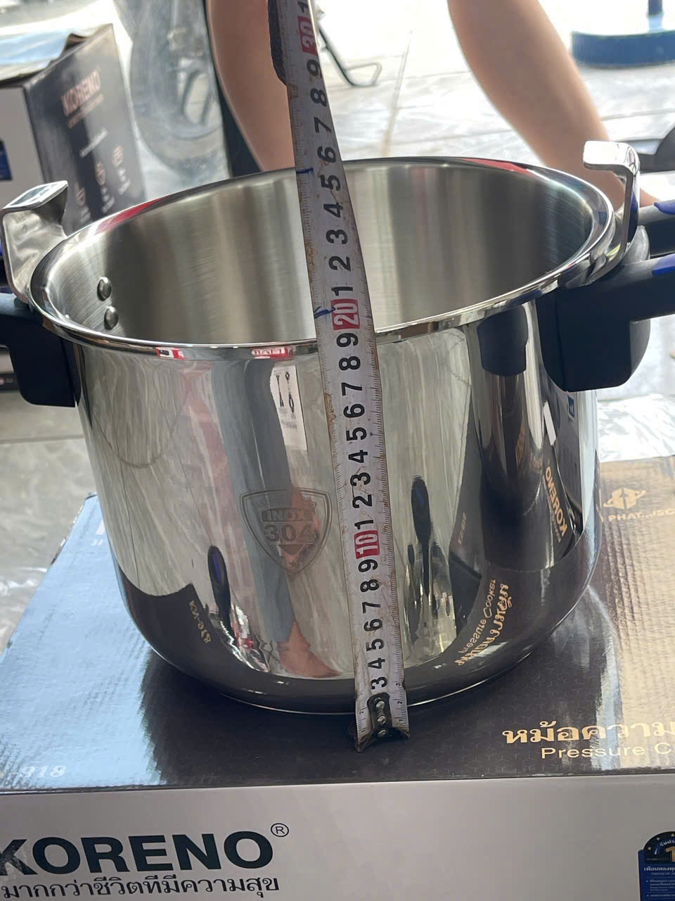 Nồi áp suất inox 304, chống nổ, dùng cho bếp từ bếp ga bếp hồng ngoại dung tích 6 lít và 8 lít hàng chính hãng