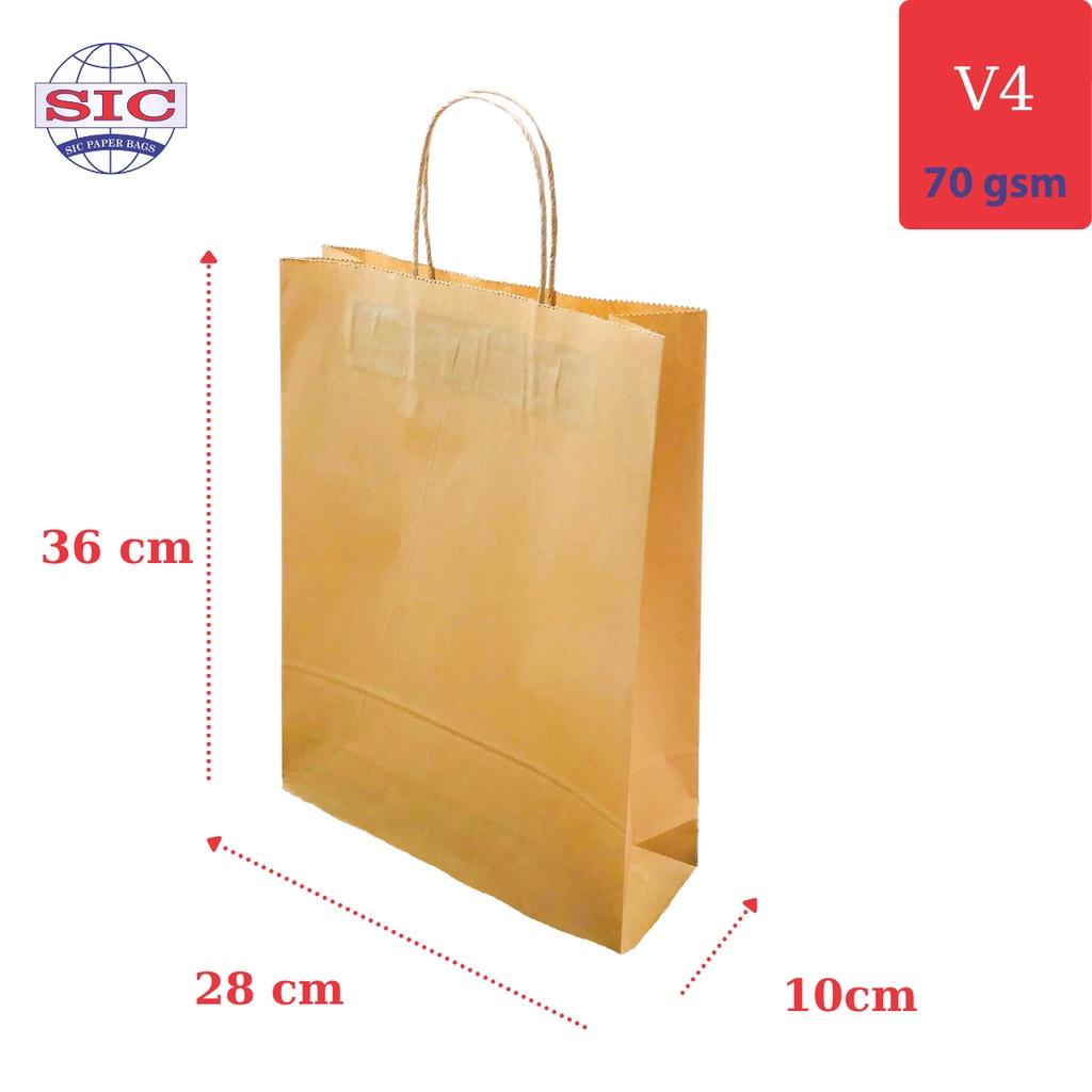 10 CHIẾC TÚI GIẤY KRAFT V4: 28x10x36 CÓ QUAI