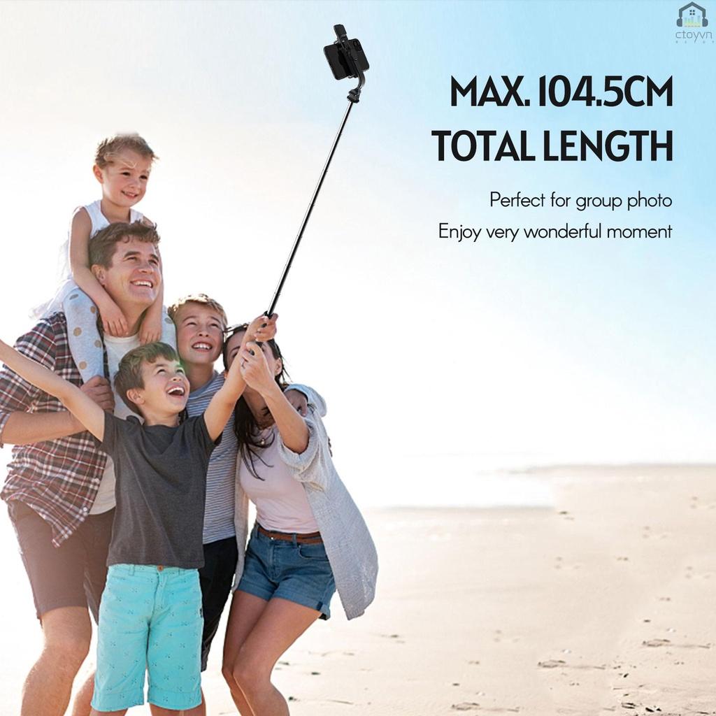 Gậy tự sướng không dây BT có thể kéo dài 104.5cm kèm điều khiển từ xa