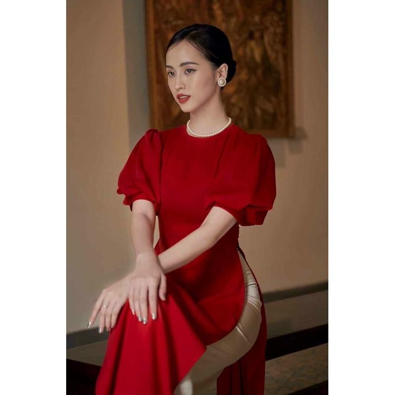 Áo dài vai bồng, tay bèo xinh xắn