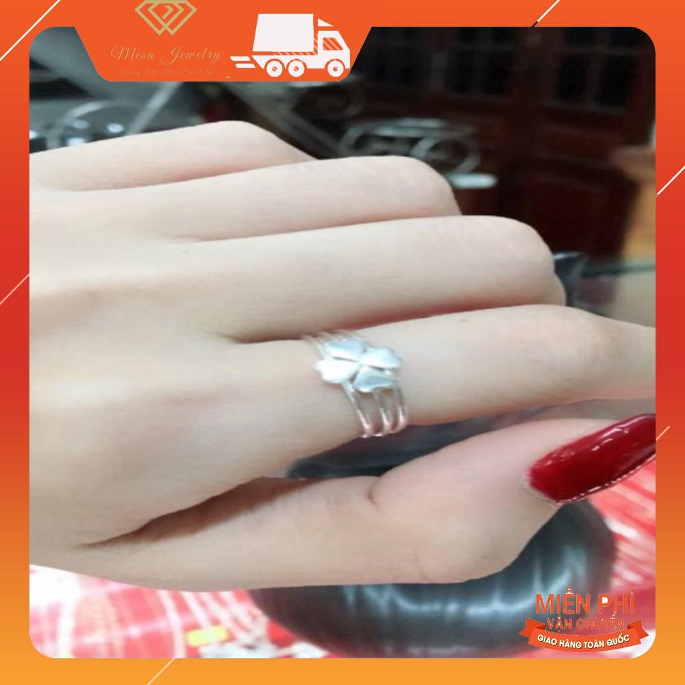 Nhẫn cỏ 4 lá may mắn