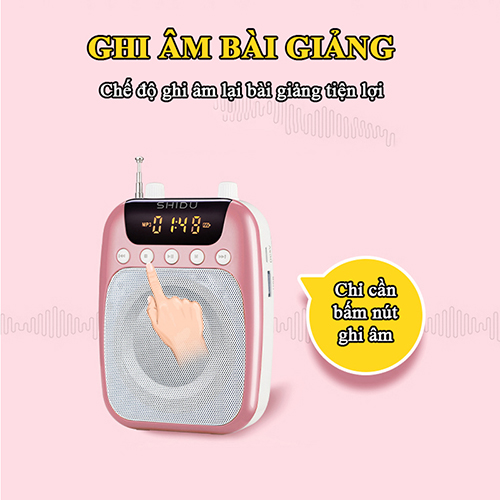 Máy trợ giảng không dây SHIDU kết nối bằng tần số cao cấp, mic trợ giảng cho giáo viên và hướng dẫn viên du lịch, loa trợ giảng cài áo tiện lợi, Hàng nhập khẩu