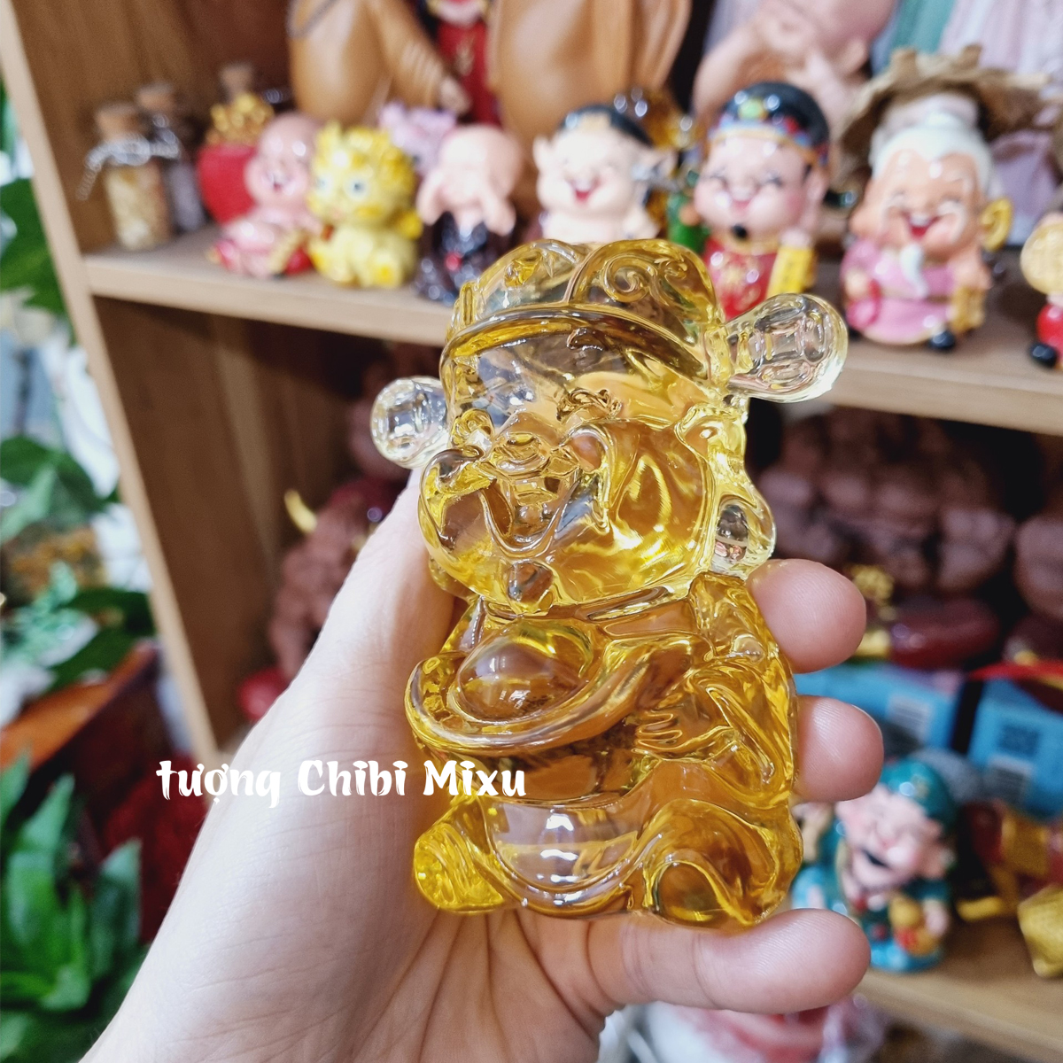 Tượng Thần Tài lưu ly may mắn 10cm