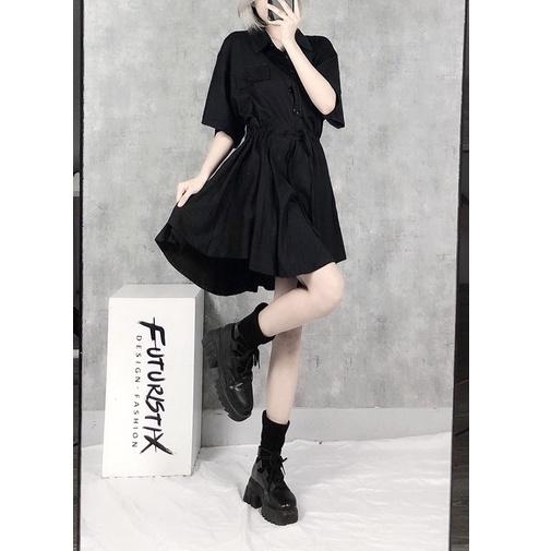 Váy Xòe Ngắn Mix Túi Siêu Xinh, Đen Phối Túi Cute V218 FuturistiX