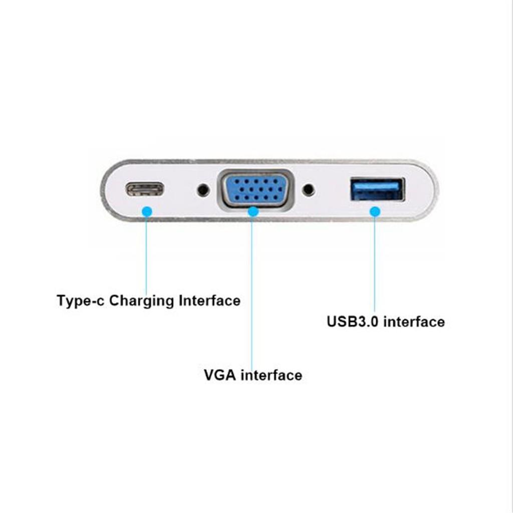 Usb Type-C To USB-C 1080p VGA USB 3.0, 3 trong 1, hỗ trợ SS MHL - Hồ Phạm