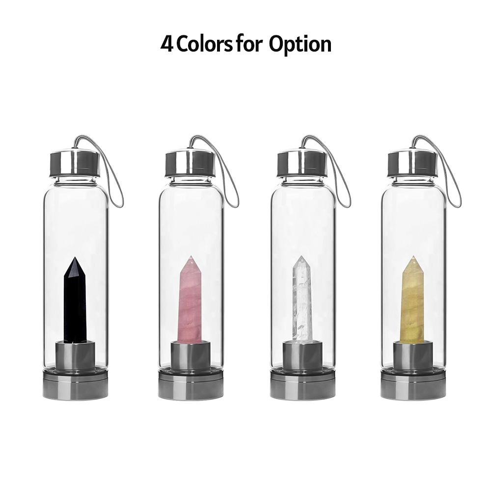 Bình nước thủy tinh pha lê, có thể tháo rời, dây đeo dễ dàng