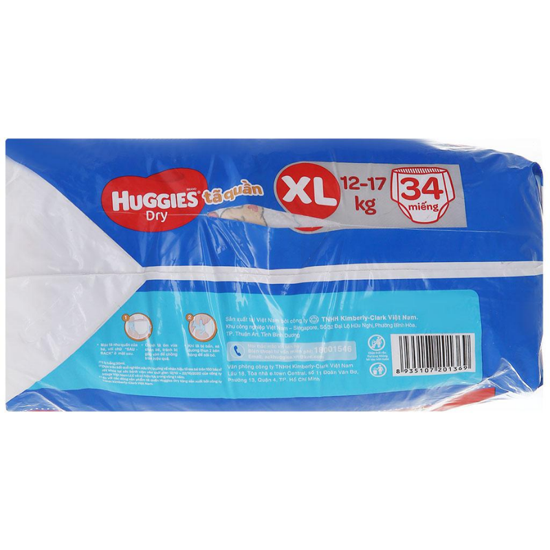 Tã quần Huggies size XL 34 miếng (cho bé 12 - 17kg)