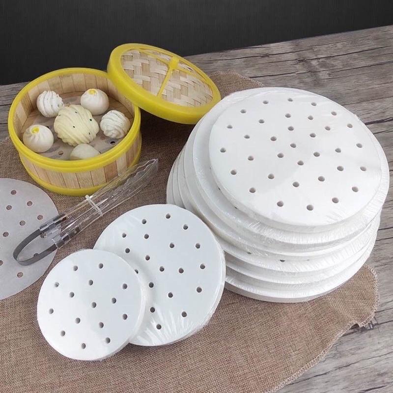 100 Tờ Giấy nến đục lỗ lót nồi chiên không dầu size to