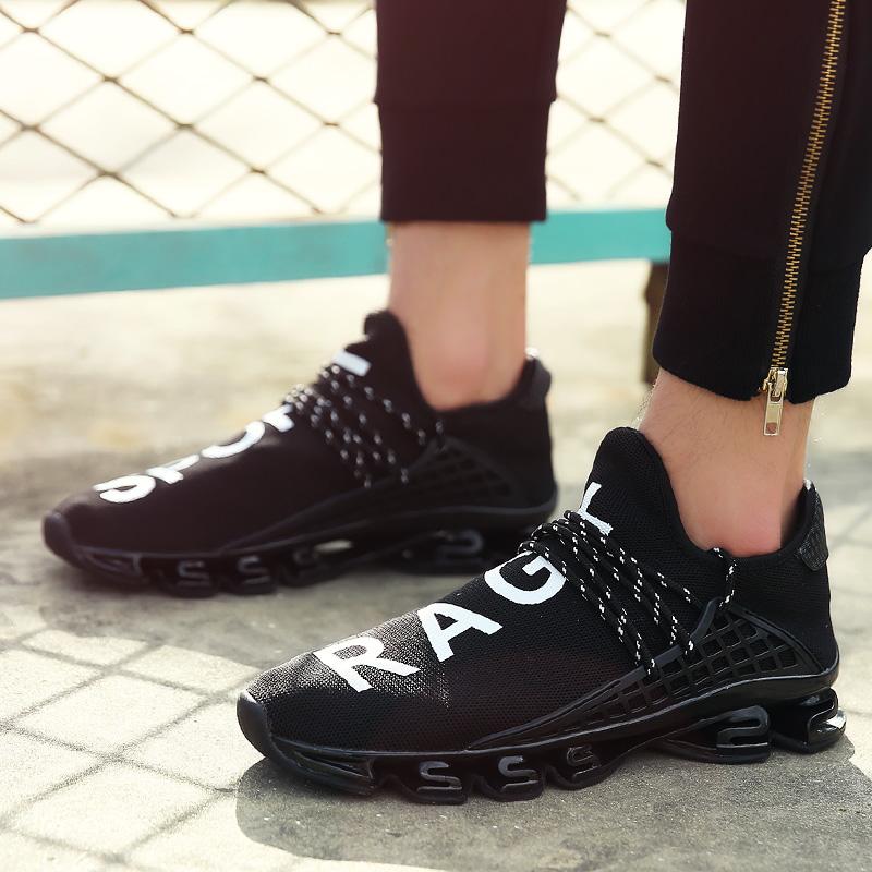 Giày thể thao nam và nữ thời trang hấp dẫn chạy bộ đi bộ đi bộ đôi giày bình thường Color: Black Shoe Size: 41