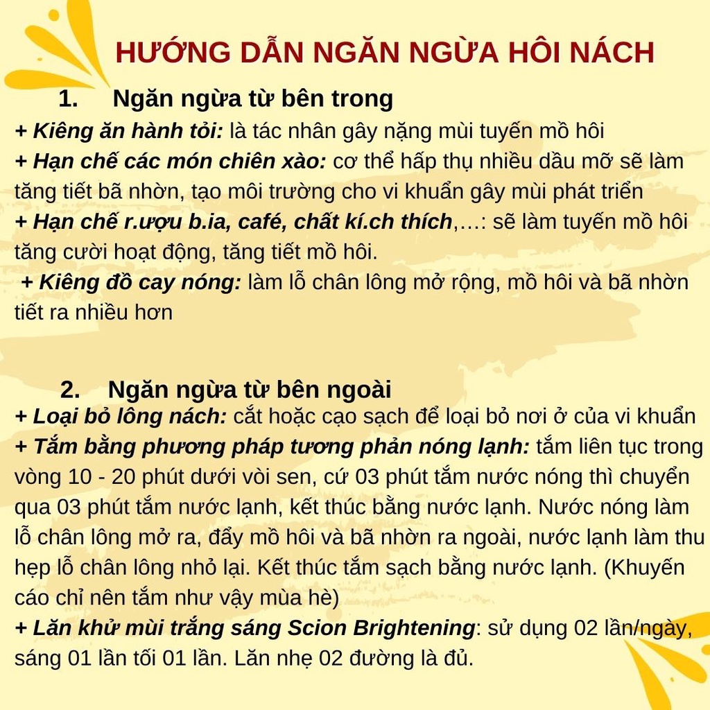 Lăn khử mùi Scion Nuskin 75ml ngăn mùi hôi nách không làm ố quần áo, làm sáng vùng da dưới cánh tay