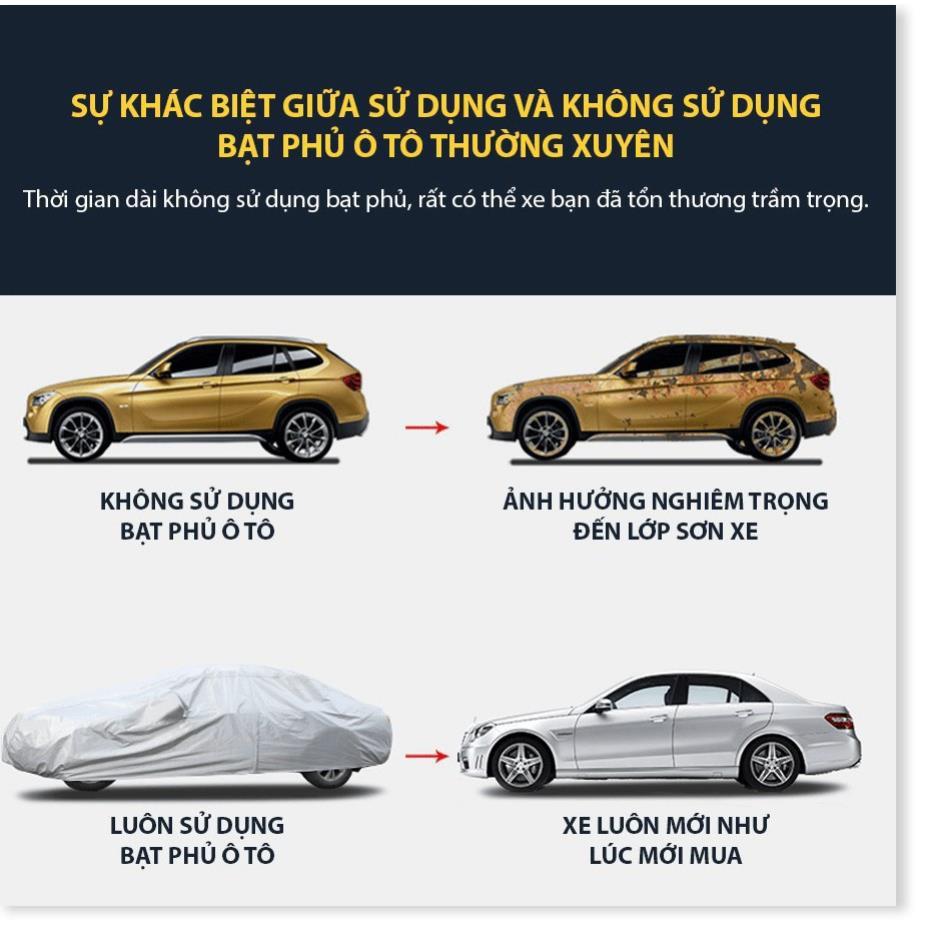 Bạt phủ xe ô tô Tráng Bạc loại tốt 3 lớp chống nóng, chống mưa, chống cháy Bảo Hành Uy Tín Lỗi 1 Đổi 1