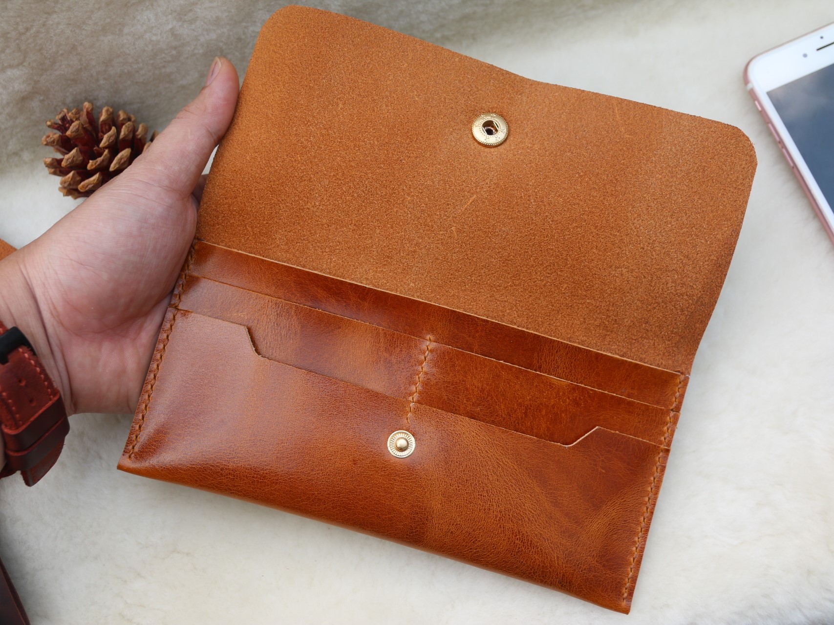 Ví Ngang Cầm Tay Nam Nữ Da Bò Pullup Handmade