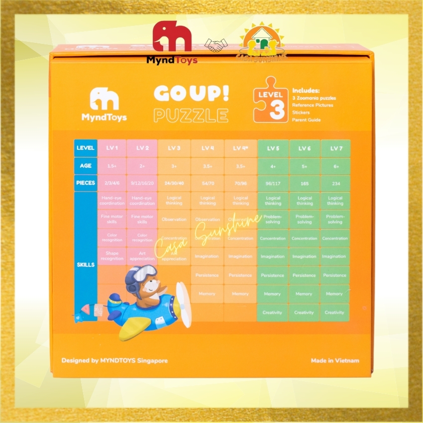 Casa Sunshine - Đồ chơi xếp hình thông minh Myndtoys - GO UP PUZZLE ZOOMANIA