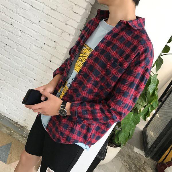 Áo Sơ Mi Caro Hàn Quốc Nam Nữ ASM3018C