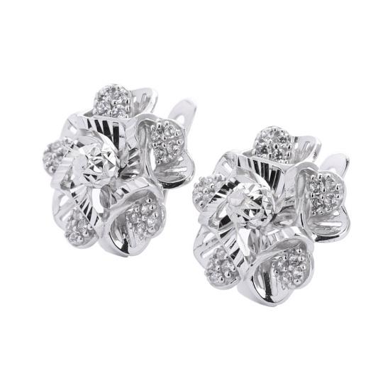 Bông Tai Nữ Bạc 925 Danny Jewelry Xi Bạch Kim Đính Đá CZ NI4GZ012
