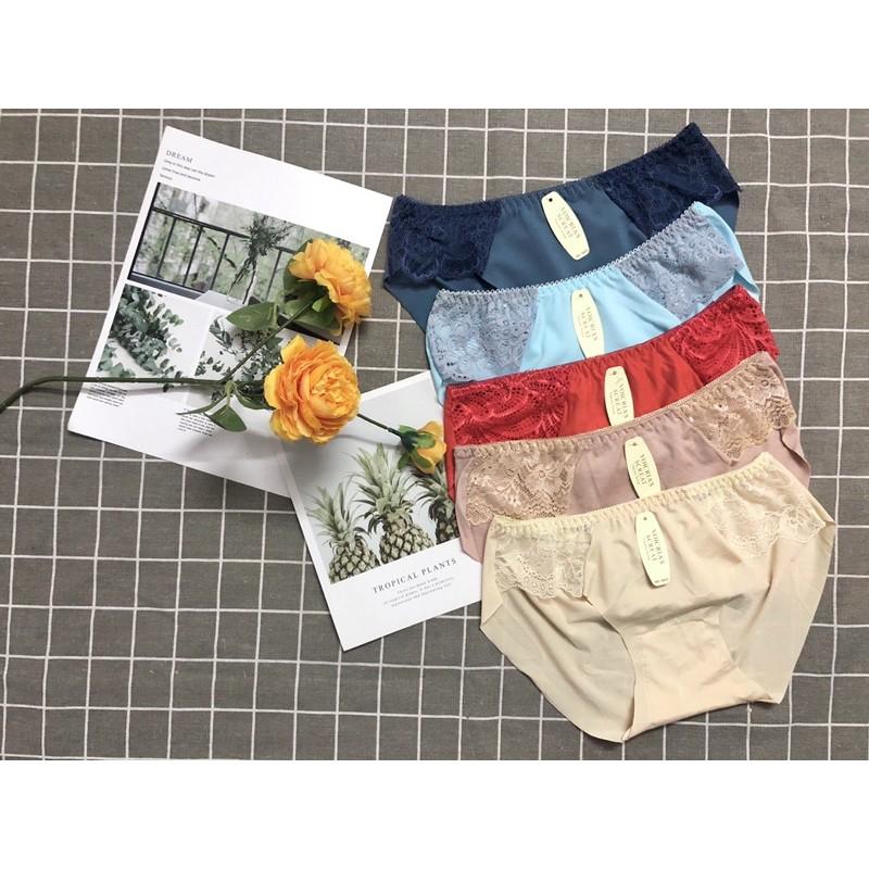 Combo 10 quần lót su lụa sữa cạp phối ren cao cấp