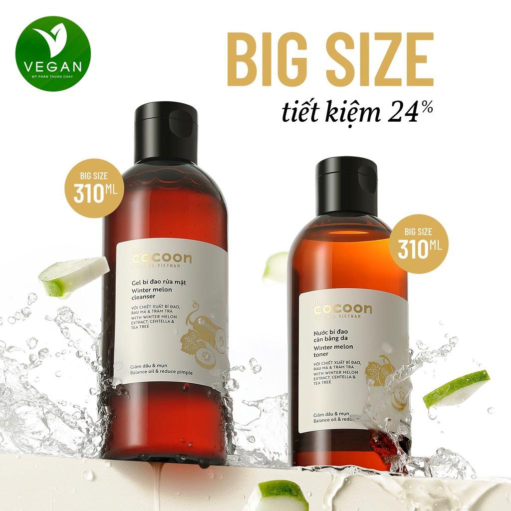 Toner nước bí đao cân bằng da the cocoon 310ml cho da dầu, giảm mụn thuần chay