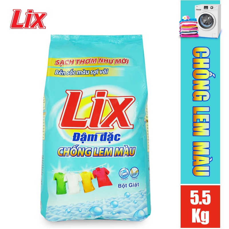 Bột giặt Lix đậm đặc chống lem màu 5.5kg EM558