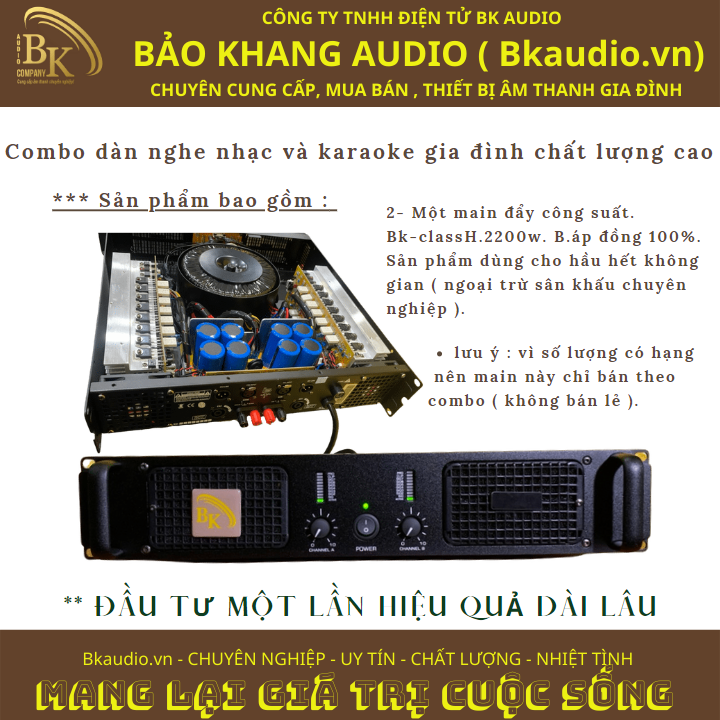 Dàn nghe nhạc và karaoke gia đình . Mang lại sự thăng hoa trong quá trình thưởng thức âm nhạc của quý khách. Mã SP : SPCB-02