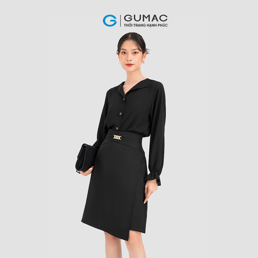 Áo sơ mi nữ GUMAC AC08081 cổ sam sang trọng