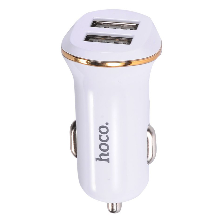 Adapter Sạc Ôtô 2 Cổng USB 2.1A Hoco Z1 - Hàng Chính Hãng