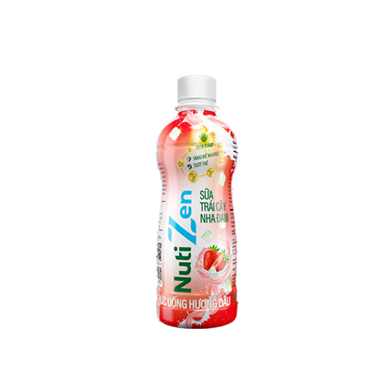 Combo 2 Chai Thức Uống Hương Dâu Sữa Trái Cây Nha Đam Nutizen Chai pet 290ml CB2.ND290TI NUTIFOOD