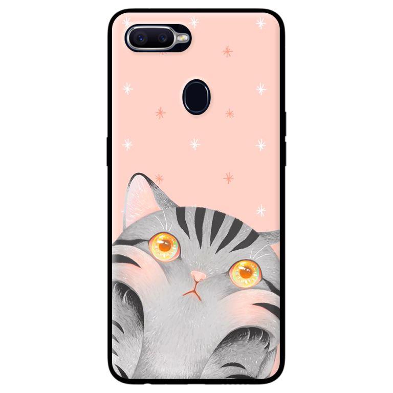 Ốp in cho Oppo A7 Mèo Hồng - Hàng chính hãng