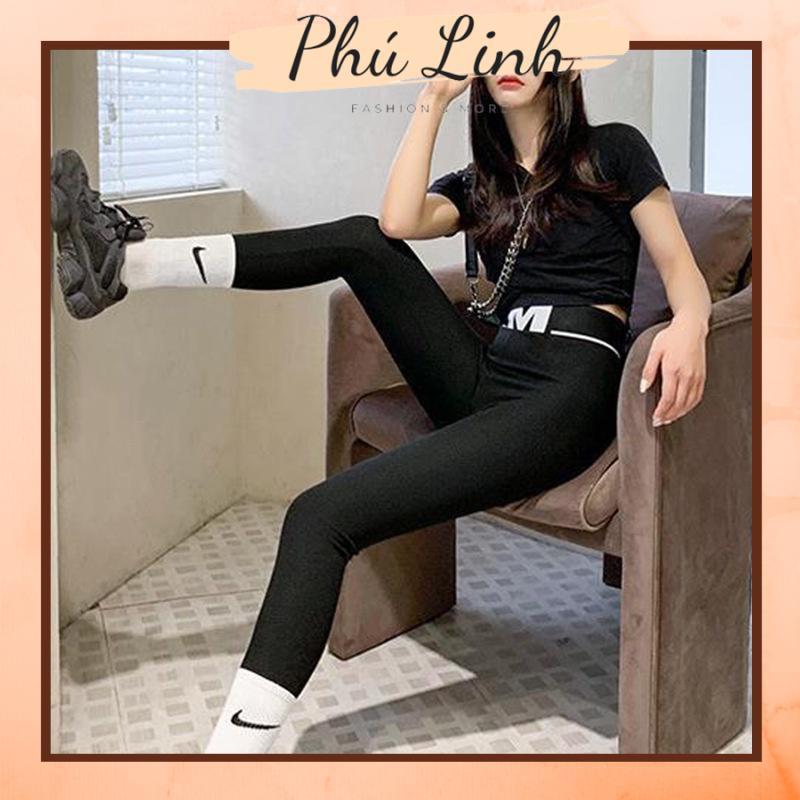 MS398 Quần legging nữ cạp cao chữ M