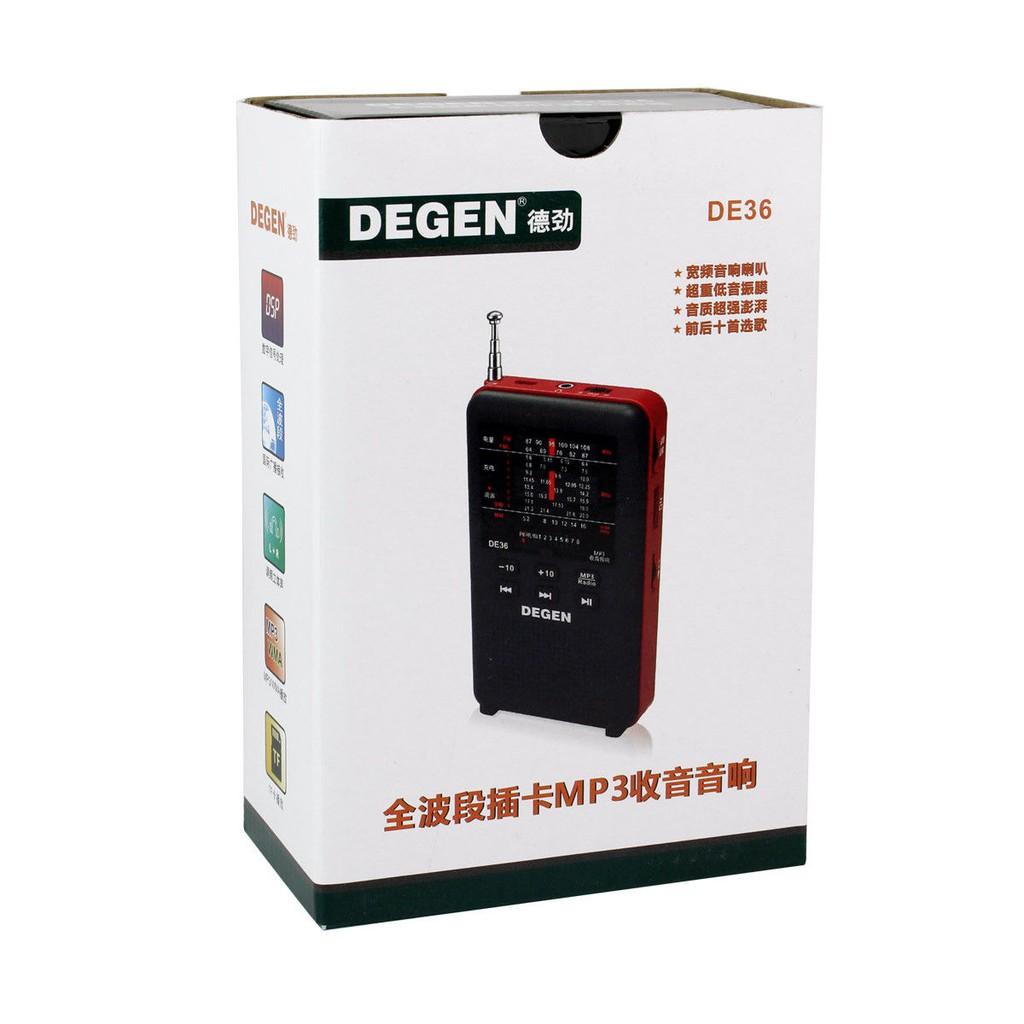 ĐÀI RADIO NGHE NHẠC MP3 CAO CẤP NHỎ GỌN DEGEN DE- 36 (AM/FM/SW) hàng nhập khẩu