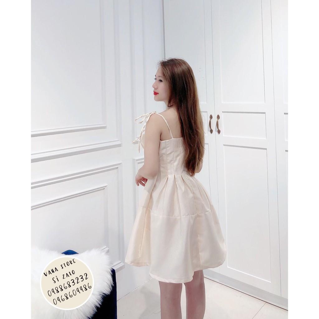 Đầm - Váy 2 Dây Dáng Bồng Công Chúa Mặc Sự Kiện Hoặc Dạo Phố Buổi Tối Xinh Xỉu Cho Các Nàng