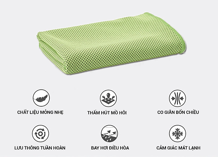 Khăn Lạnh Thể Thao Làm Mát,Thấm Hút Mồ Hôi Đa Năng MÀU XANH
