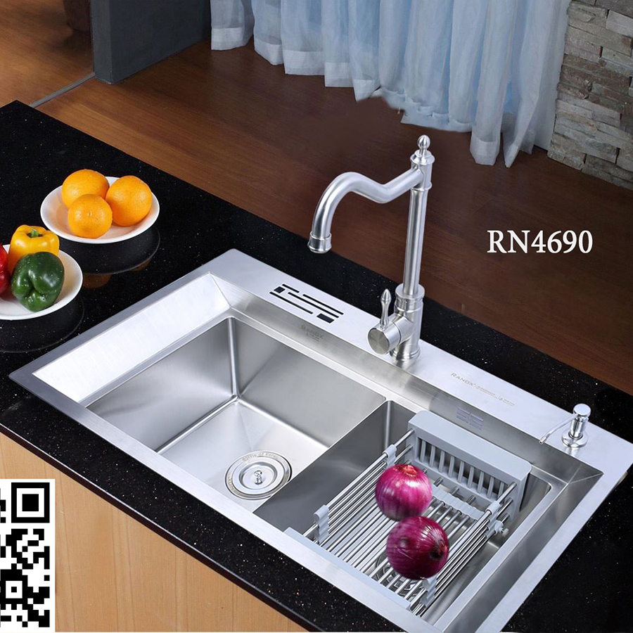 Combo chậu rửa bát vòi rửa bát Hàn Quốc cổ điển RANOX RN4690