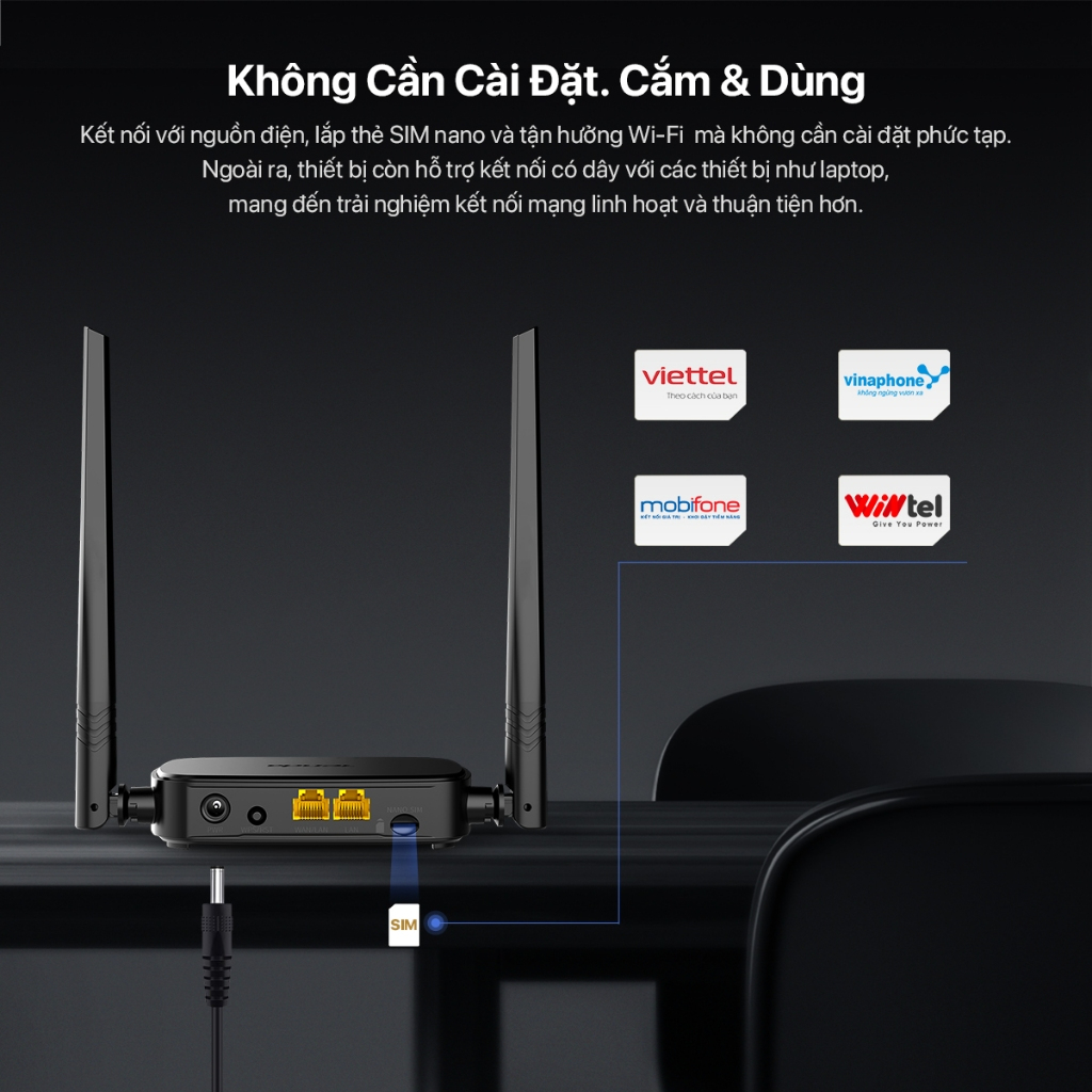 Bộ Phát WiFi Tenda 4G05 Chuẩn N - Tốc Độ 300Mbps, Dùng Sim 4G/3G, Dùng Cho Ôto Và Nơi Không Có Internet - HÀNG CHÍNH HÃNG