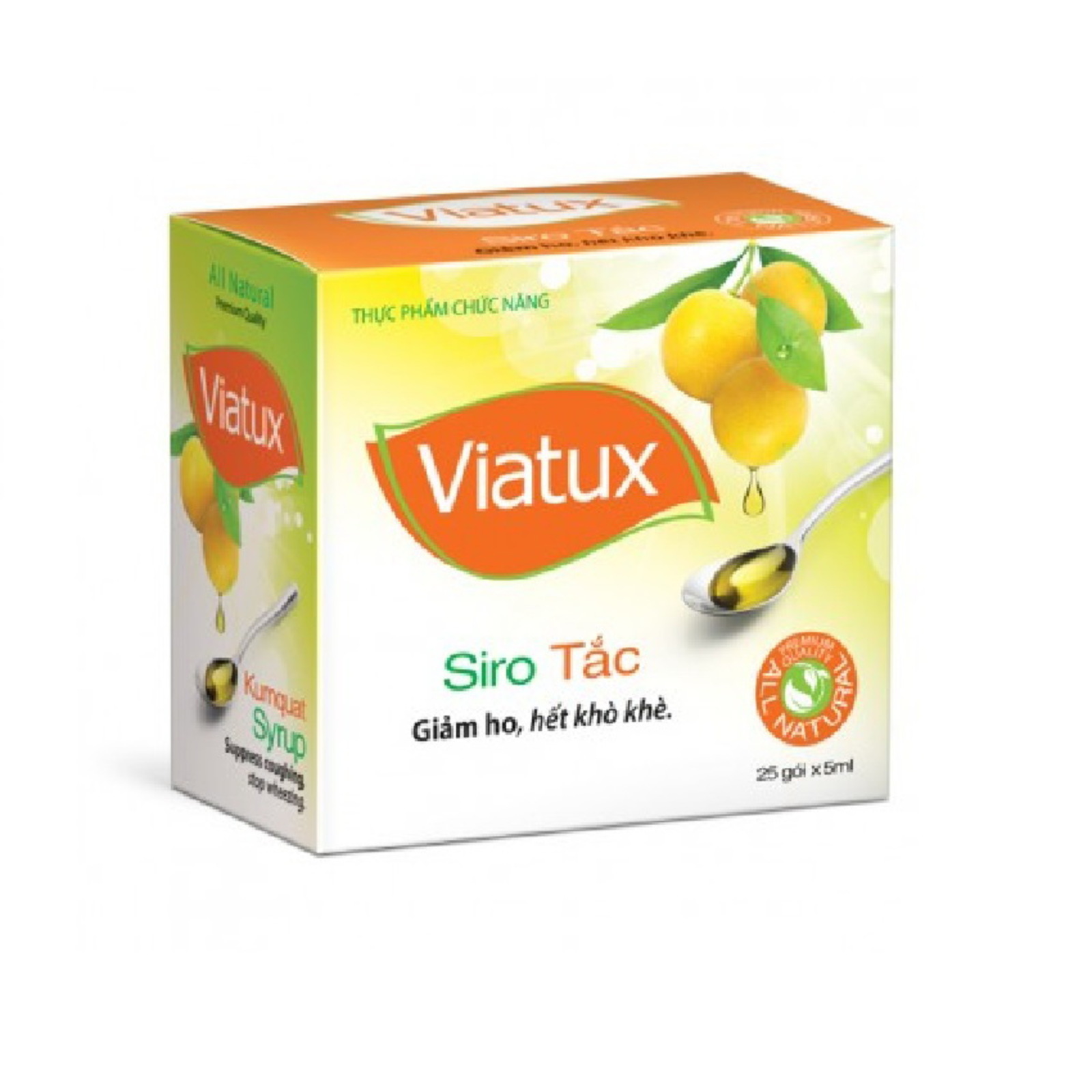 Combo 3 Hộp Siro Viatux tắc Vietnat giảm ho tiêu đàm - 25 gói