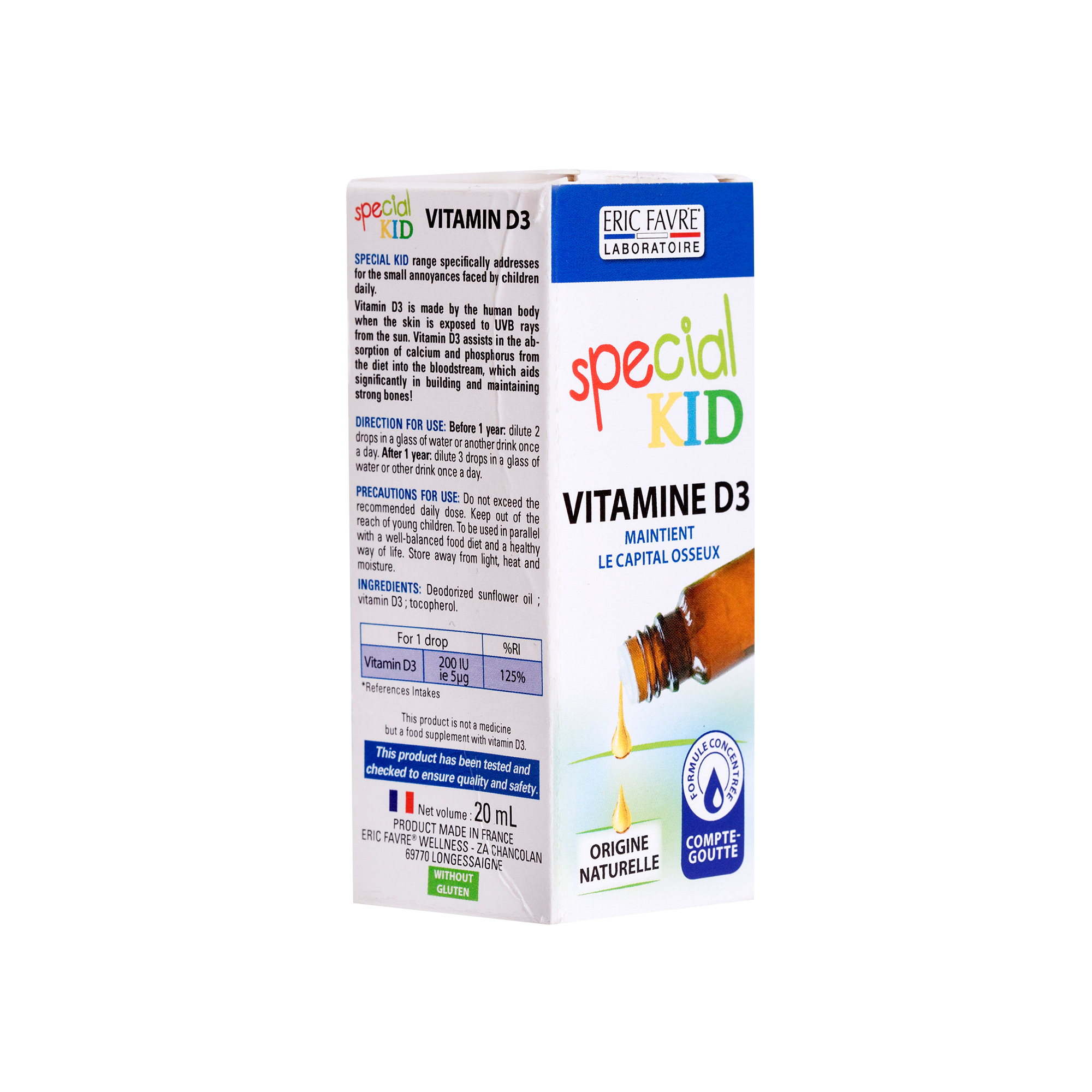 TPBVSK Special Kid Vitamine D3 - Xương răng chắc khỏe, cơ thể cứng cáp (20ml) [Siro – Nhập khẩu Pháp]