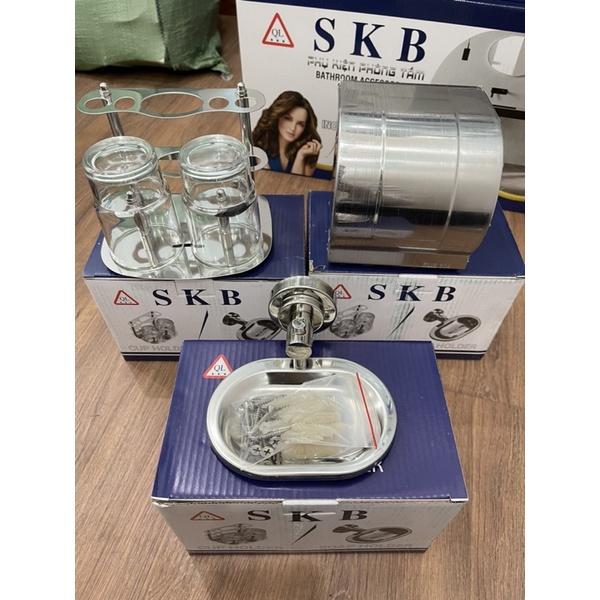 Bộ phụ kiện 6 món phòng tắm SKB inox 304 mờ cao cấp