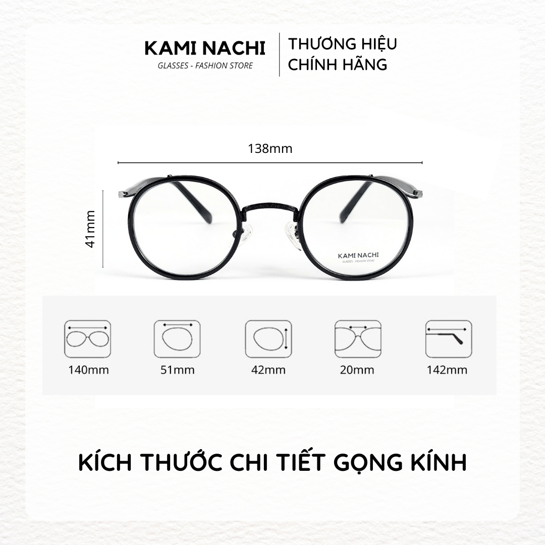 Gọng kính Xuân Hè mới KAMI NACHI S22105, chất liệu kim loại