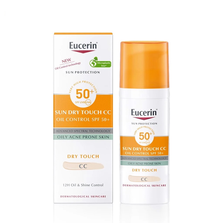 Kem chống nắng trang điểm Eucerin Sun Dry Touch CC Oil Control SPF50 50ml - dành cho da nhờn mụn