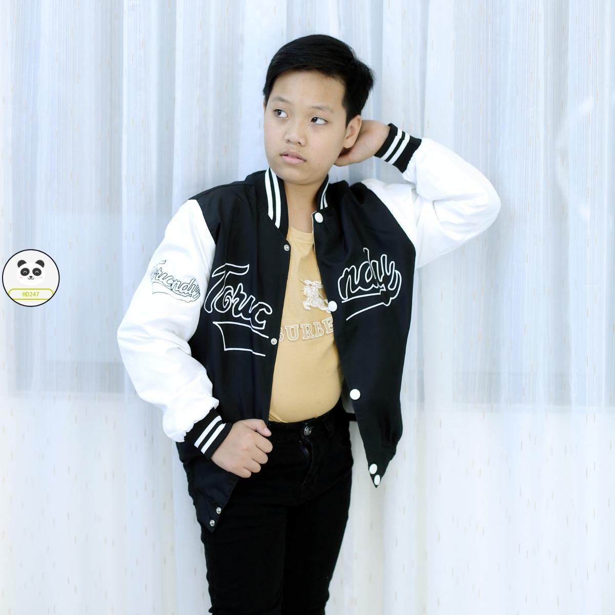 Áo khoác trẻ em bé trai unisex in hình cá tính size đại form 14 42kg 0318 D