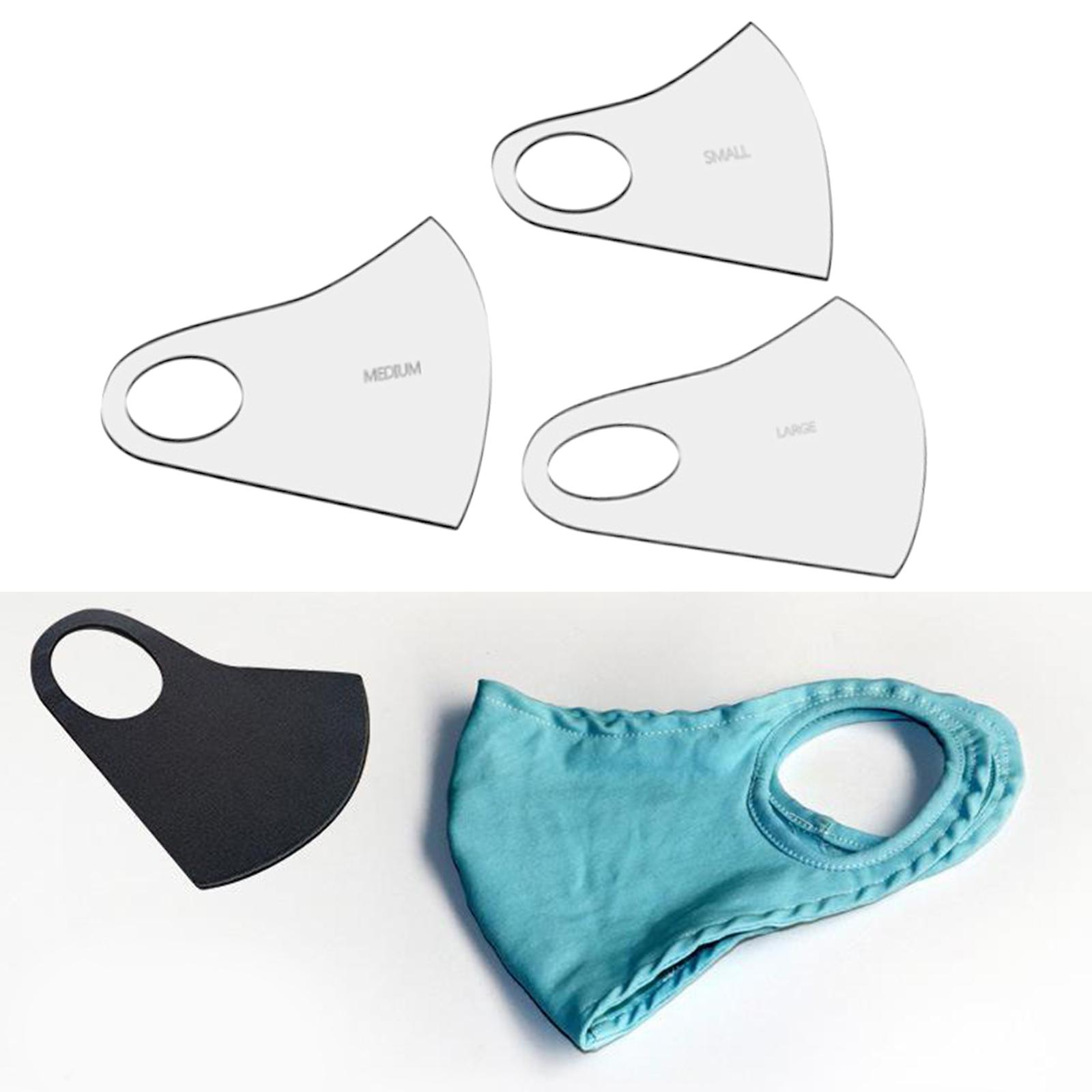 1 Set Acrylic Face Mask Template, Transparent Sewing Guide, Professional Mask Making Clear Template, Various Size - 3 Types