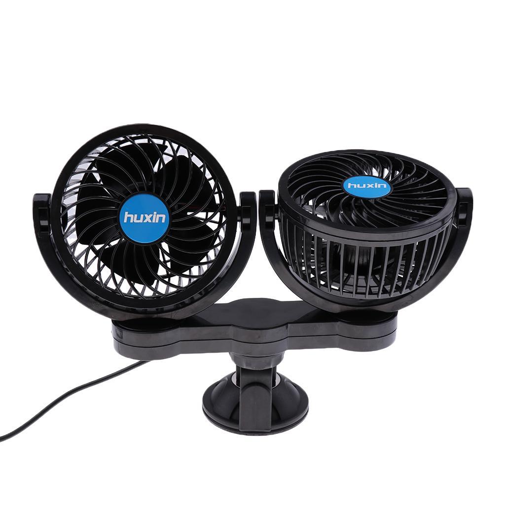 360° Rotatable 4.5” 12V Fan Cooling Air Fan Dashboard Electric Car Fan
