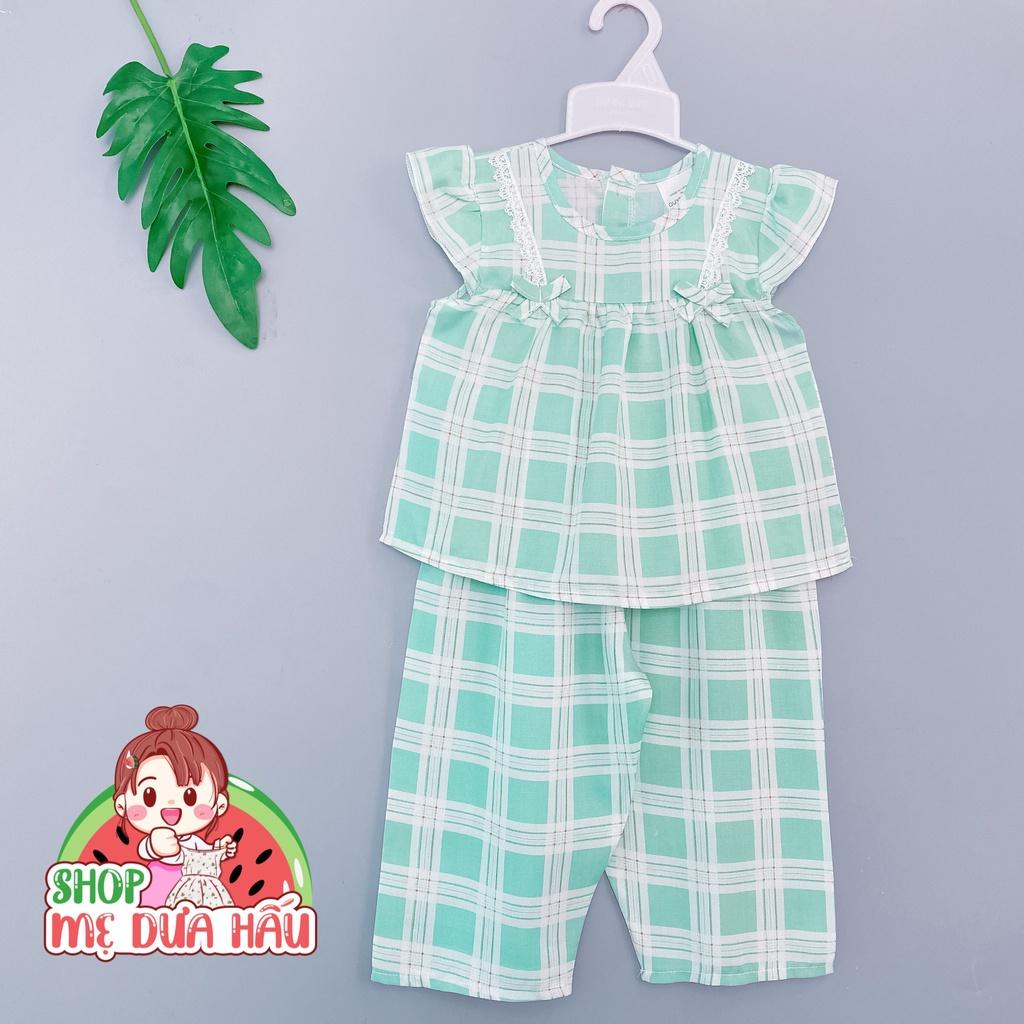 Bộ tole lanh bé gái, đồ bộ bé gái tay ngắn quần dài shop mẹ dưa hấu 8-32kg