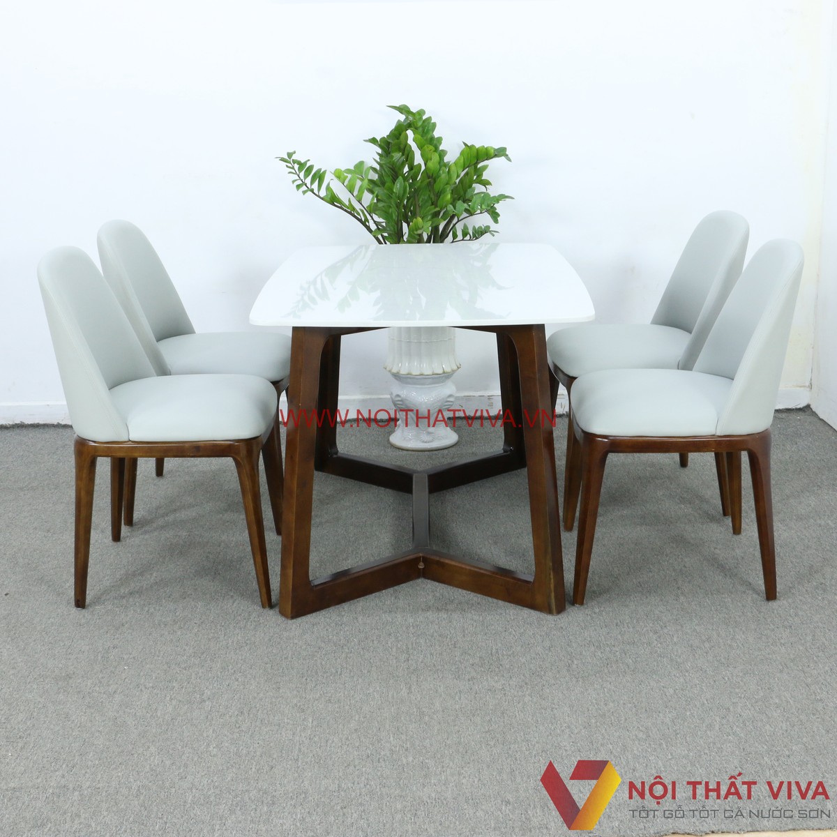 Bộ Bàn Ăn Concorde Ghế Grace Gỗ Cao Su Mặt Đá Hoa Cương Cao Cấp Giá Rẻ