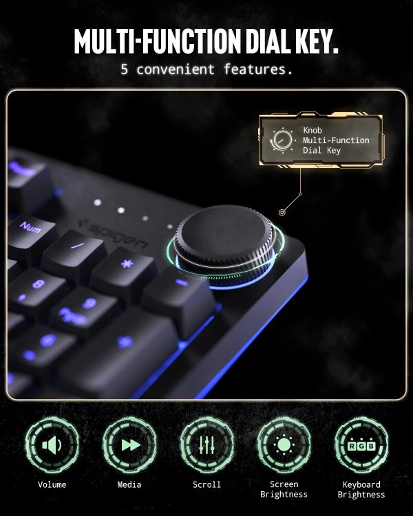 Bàn Phím Cơ Spigen (USA) ArcPlay Mechanical Gaming Keyboard (Real 8000 Hz Polling &amp; Scan Rate) - Hàng Chính Hãng
