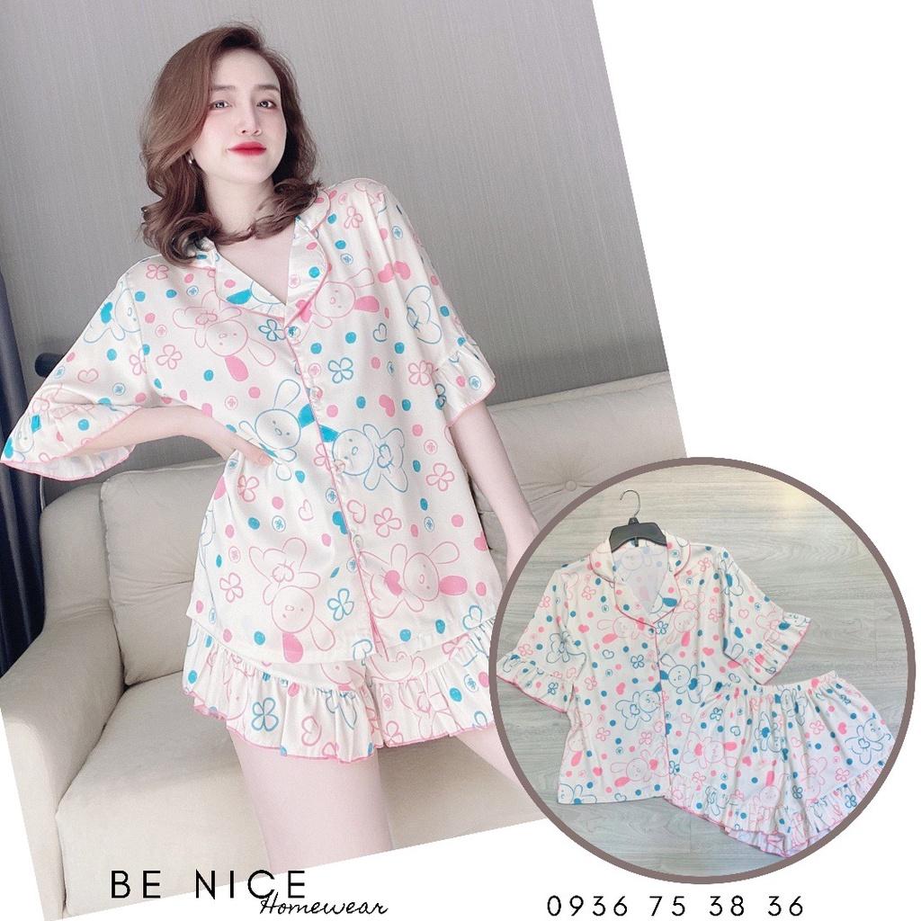 Set pijama lụa Be Nice Homewear phối bèo lạ mắt nhiều họa tiết xinh xắn