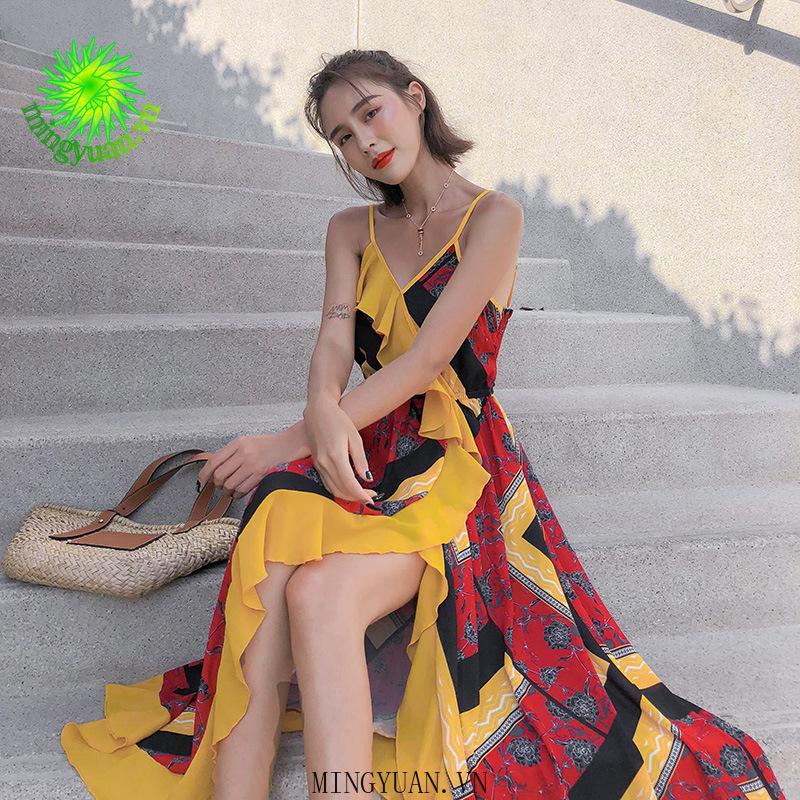 Đầm Hai Dây Ôm Dáng In Họa Tiết Xinh Xắn Dành Cho Nữ
