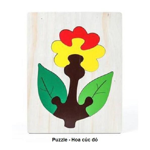 Tranh ghép các loại hoa - Wooden Puzzle 20x25cm