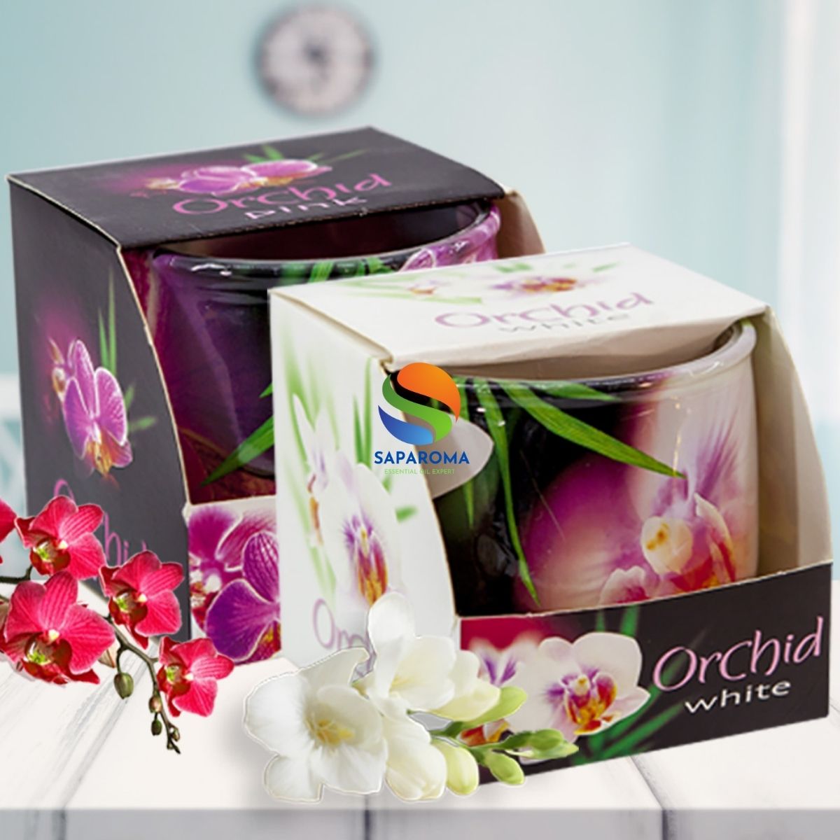 Combo 2 ly nến thơm tinh dầu Bartek Orchid 100g - lan hồ điệp, nến trang trí, thơm phòng, thư giãn, Hỗ trợ khử mùi