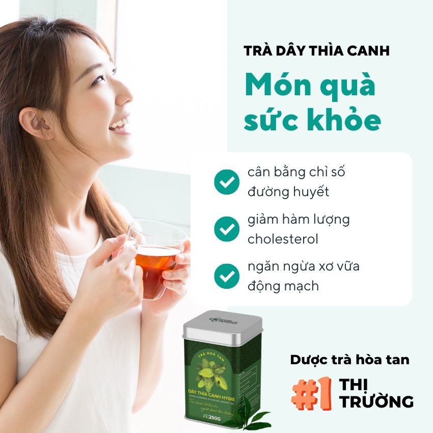 Trà Thảo Dược Dây Thìa Canh Hygie Tốt Cho Người Tiểu Đường, Người Béo Phì Cần Giảm Cân, Người Cao Huyết Áp